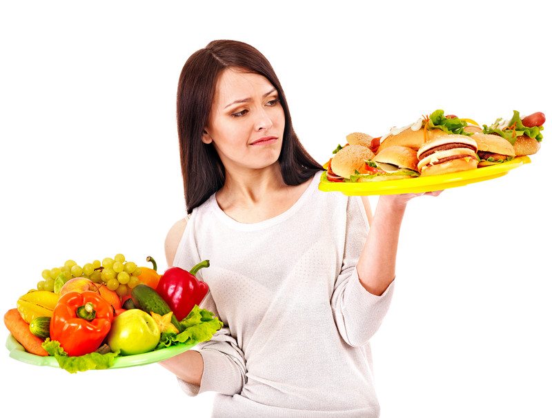 Comida basura y comida saludable