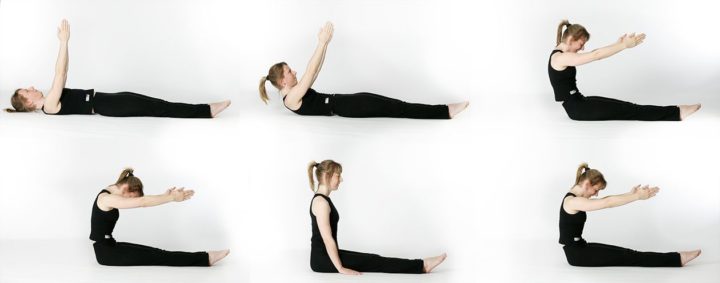 rodamientos hacia delante pilates