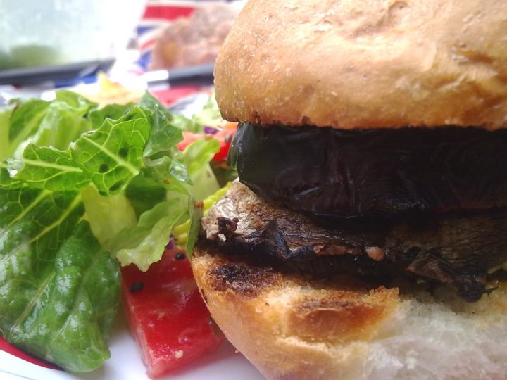 Hamburguesa vegetariana de portobello