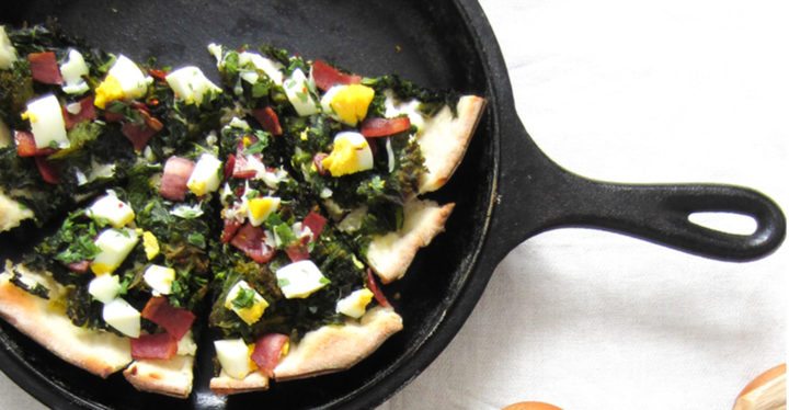 Pizza col rizada con ricotta
