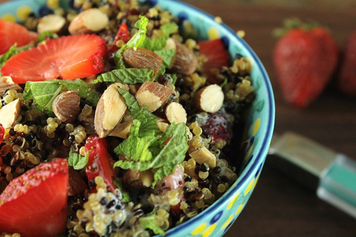 Receta de ensalada de fresa y quinoa