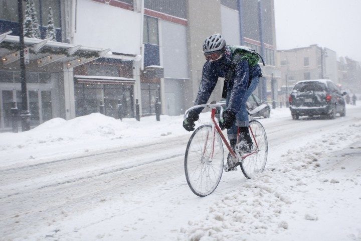 Montar en bicicleta en invierno