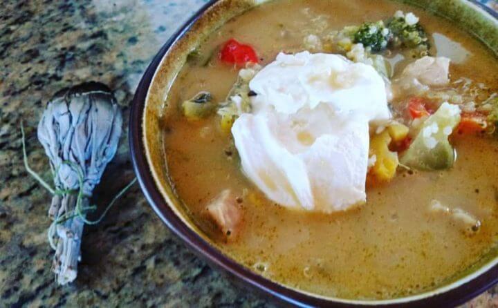 Avena con pollo