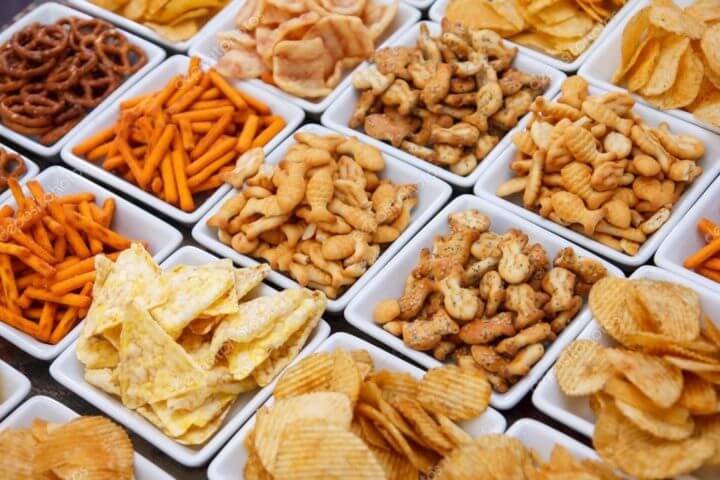 Snacks con alto contenido en sodio