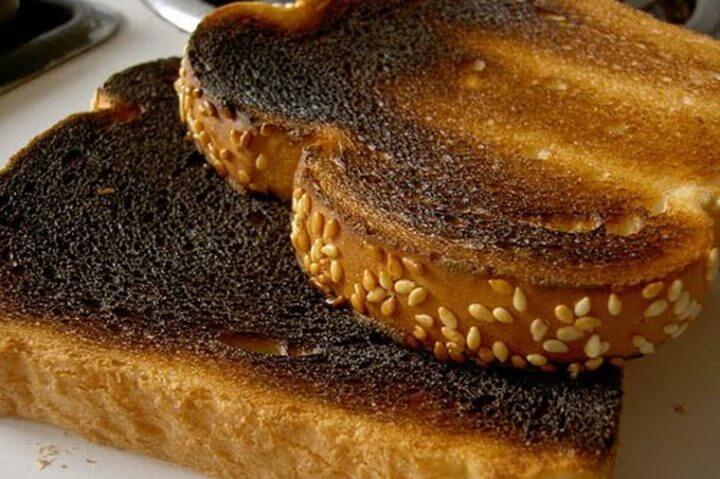 Quemar el pan no es saludable