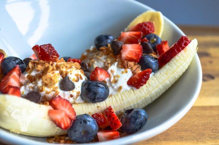 Banana split para saciar antojo de manera sana