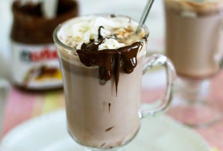 Chocolate caliente a base de nutella 