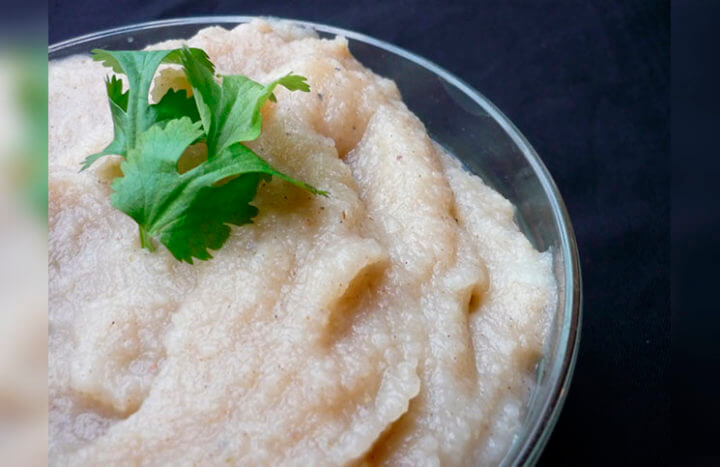 acompañante vegetariano de puré de apio