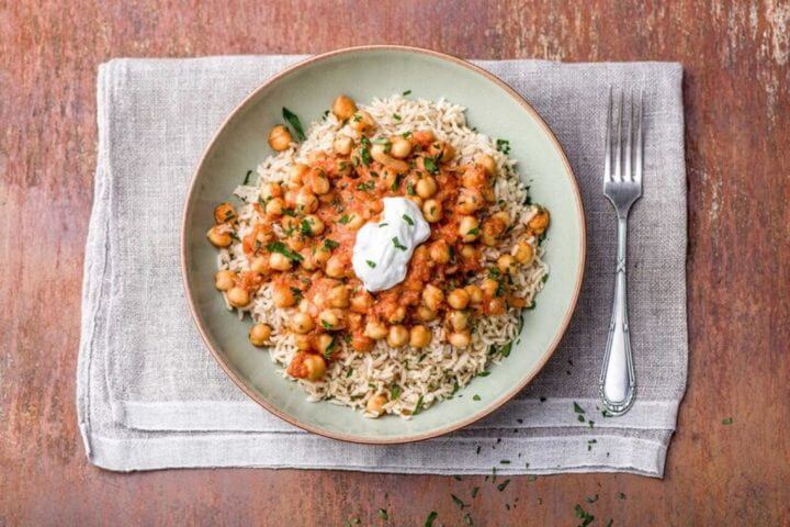 Tikka masala vegetariano bajo en grasas