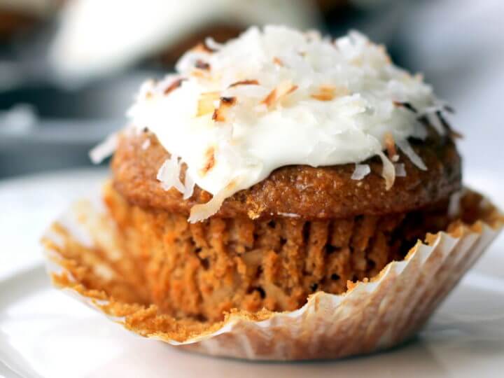 Ingredientes para preparar muffins de tarta de zanahoria