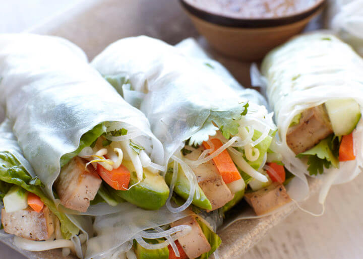 Receta ligera de rollitos de primavera tailandeses