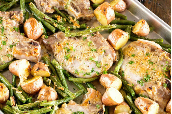 Receta de chuletas de cerdo ahumado con judías verdes
