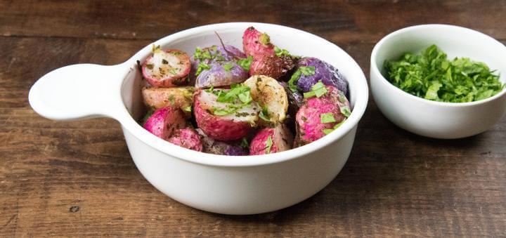 Receta de rábanos asados con hierbas