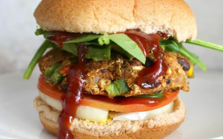 Receta de hamburguesa con frijoles vegetariana