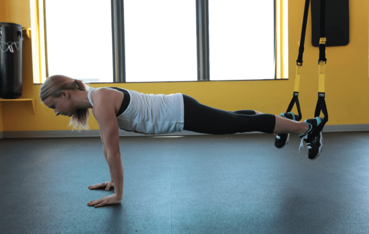 Plancha con trx para ciclistas