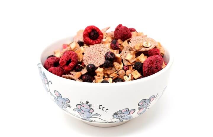 La avena con nueces y frutas es un excelente snack