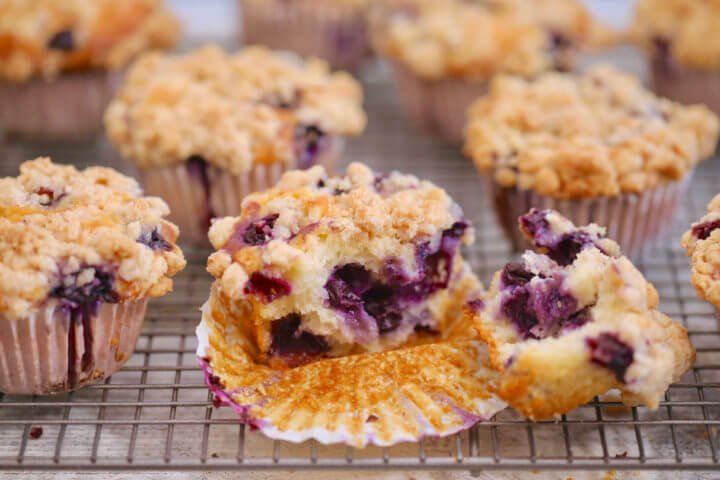 Receta de muffins de arándanos sanos