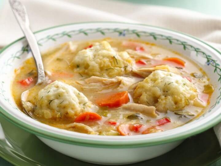 Receta de sopa de pollo y dumplings