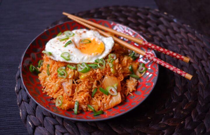 Recomendaciones para cocinar arroz asiático con kimchi