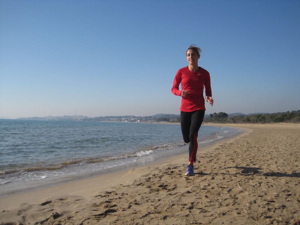 correr en la playa