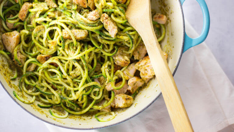 Pasta de vegetales bajas en calorías